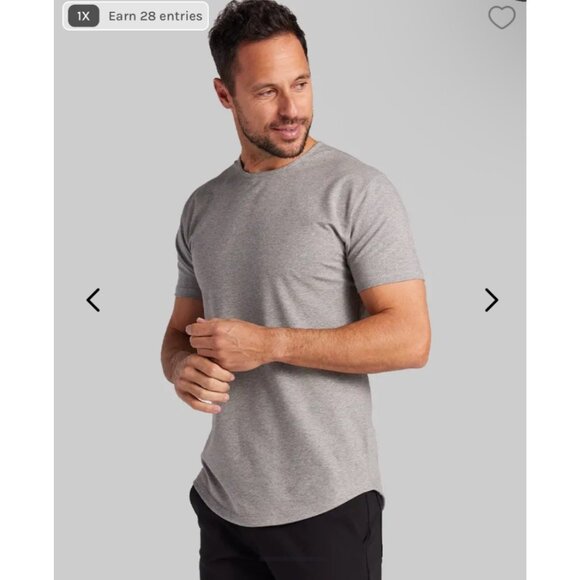 BYLT Mens Drop Cut LUX Short Sleeve Shirt Size XL Heathered Gray Stretch Durable - Picture 1 of 8